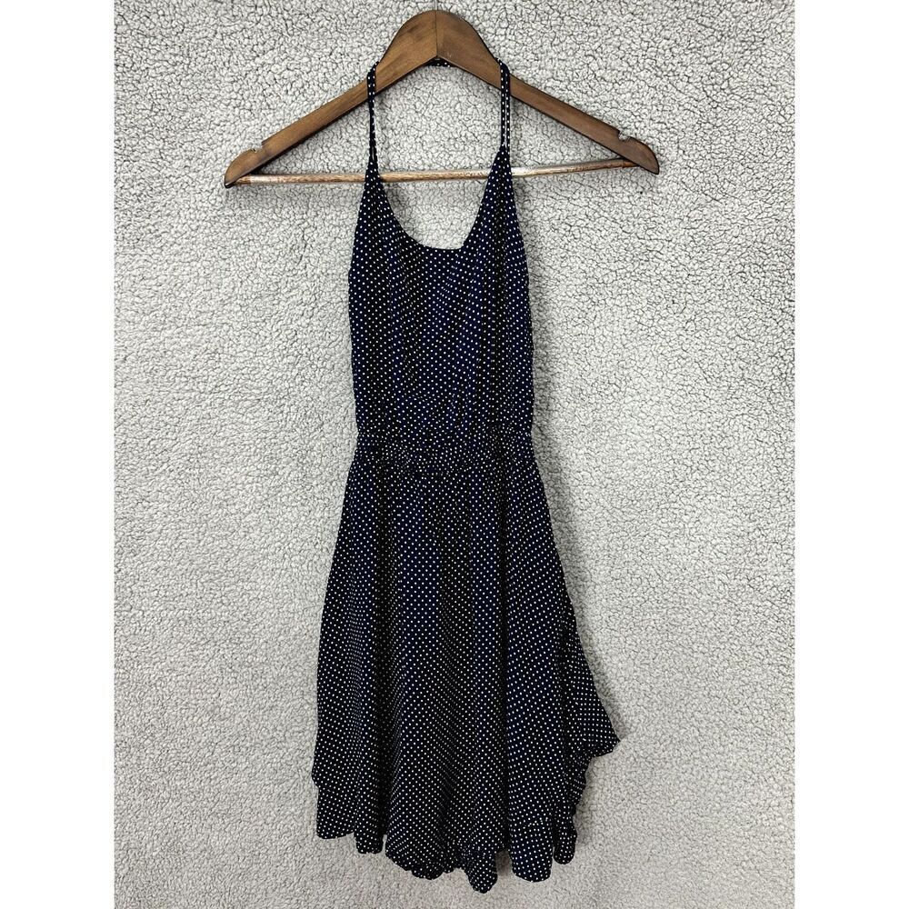 designers remix charlotte eskildsen rion dot strap dress blue womens‎ 34 preppy